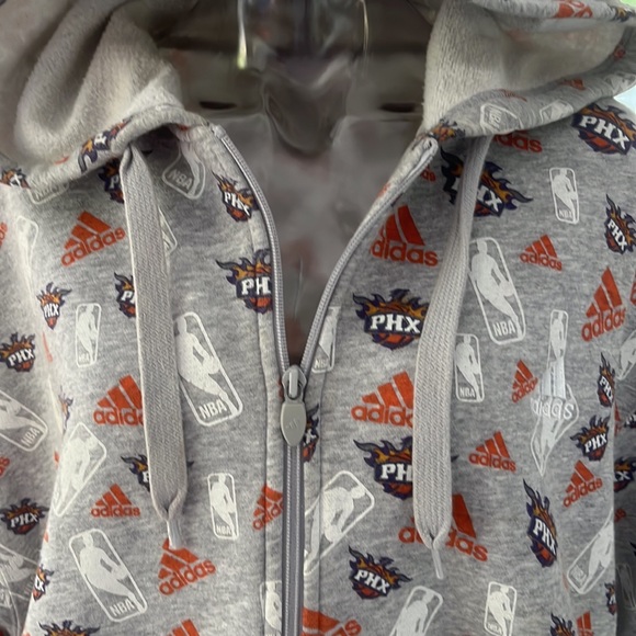 adidas NBA PHX basketball zip up grey hoodie - Picture 2 of 6